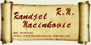 Ranđel Mačinković vizit kartica